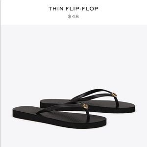 Tory Burch Black Thin Flip Flop size 8